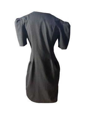 Vintage 80's black button up dress 8 Evan & Blake