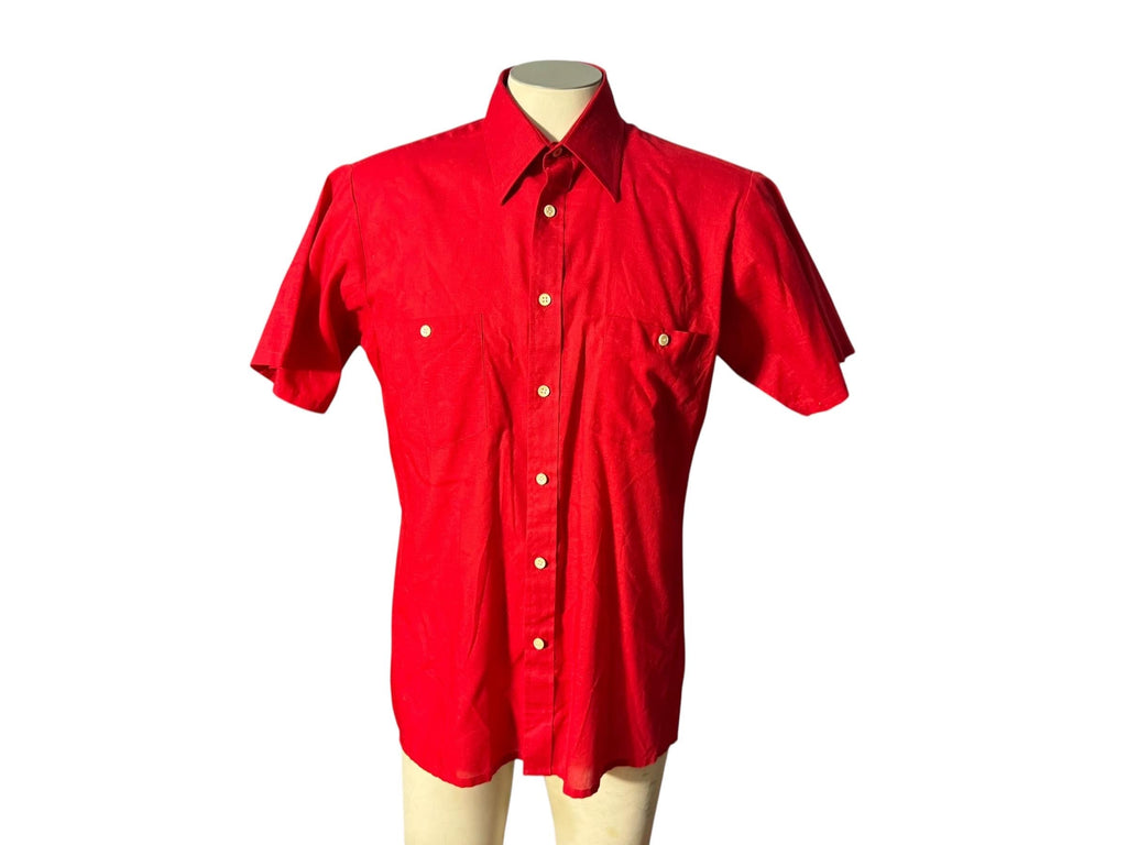 Vintage red men's shirt M Van Heusen