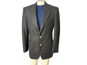 Vintage 80's vlack rainbow fleck suit jacket 39 L