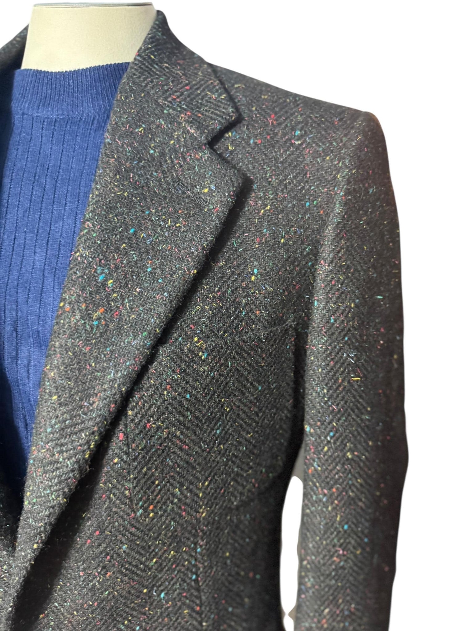 Vintage 80's vlack rainbow fleck suit jacket 39 L