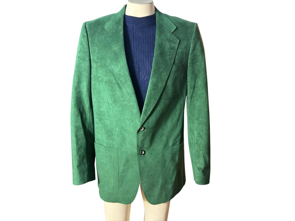 Vintage green ultra suede men's suit jacket 42
