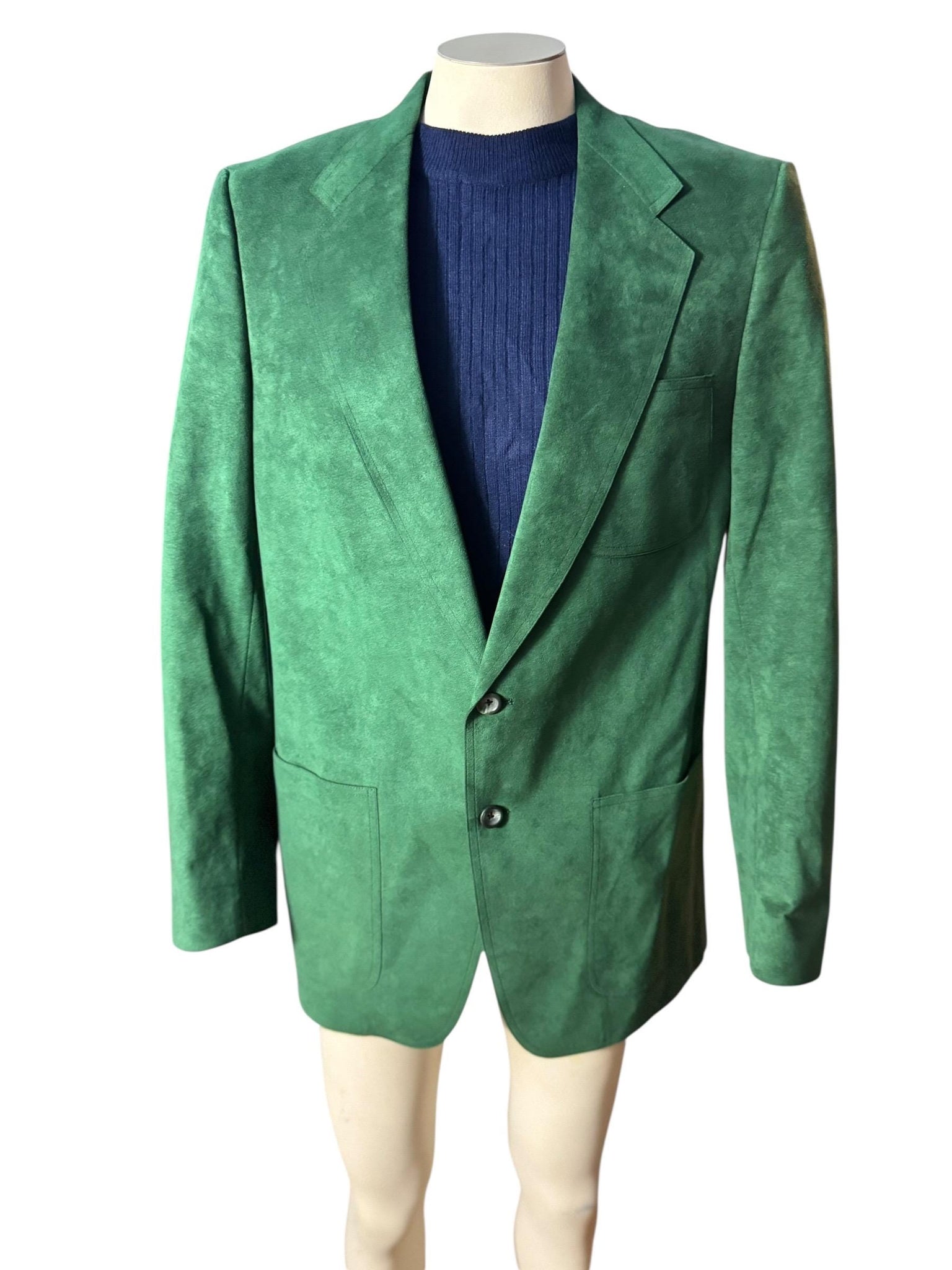 Vintage green ultra suede men's suit jacket 42