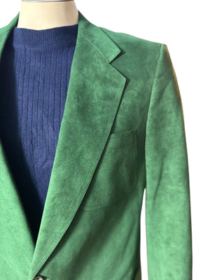 Vintage green ultra suede men's suit jacket 42