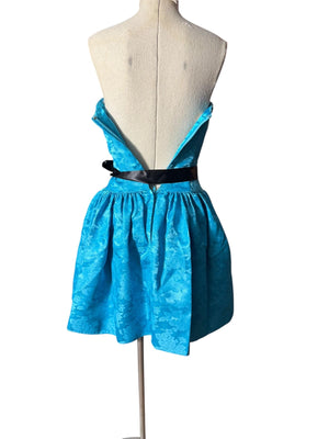 Vintage 80's Gunne Sax blue bubble party dress XS 1
