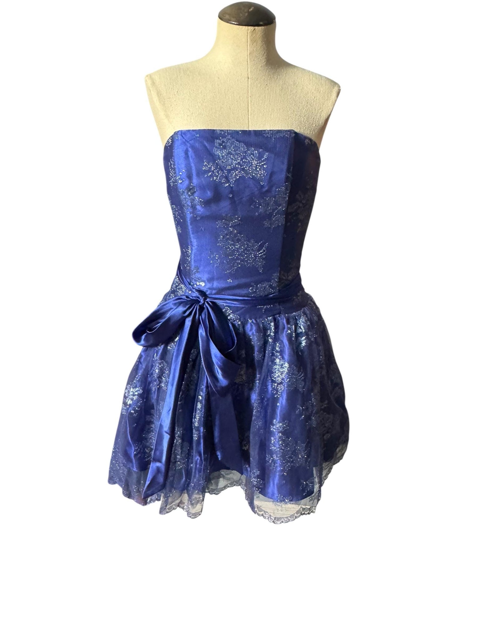 Vintage 80's Gunne Sax blue party dress XS 3