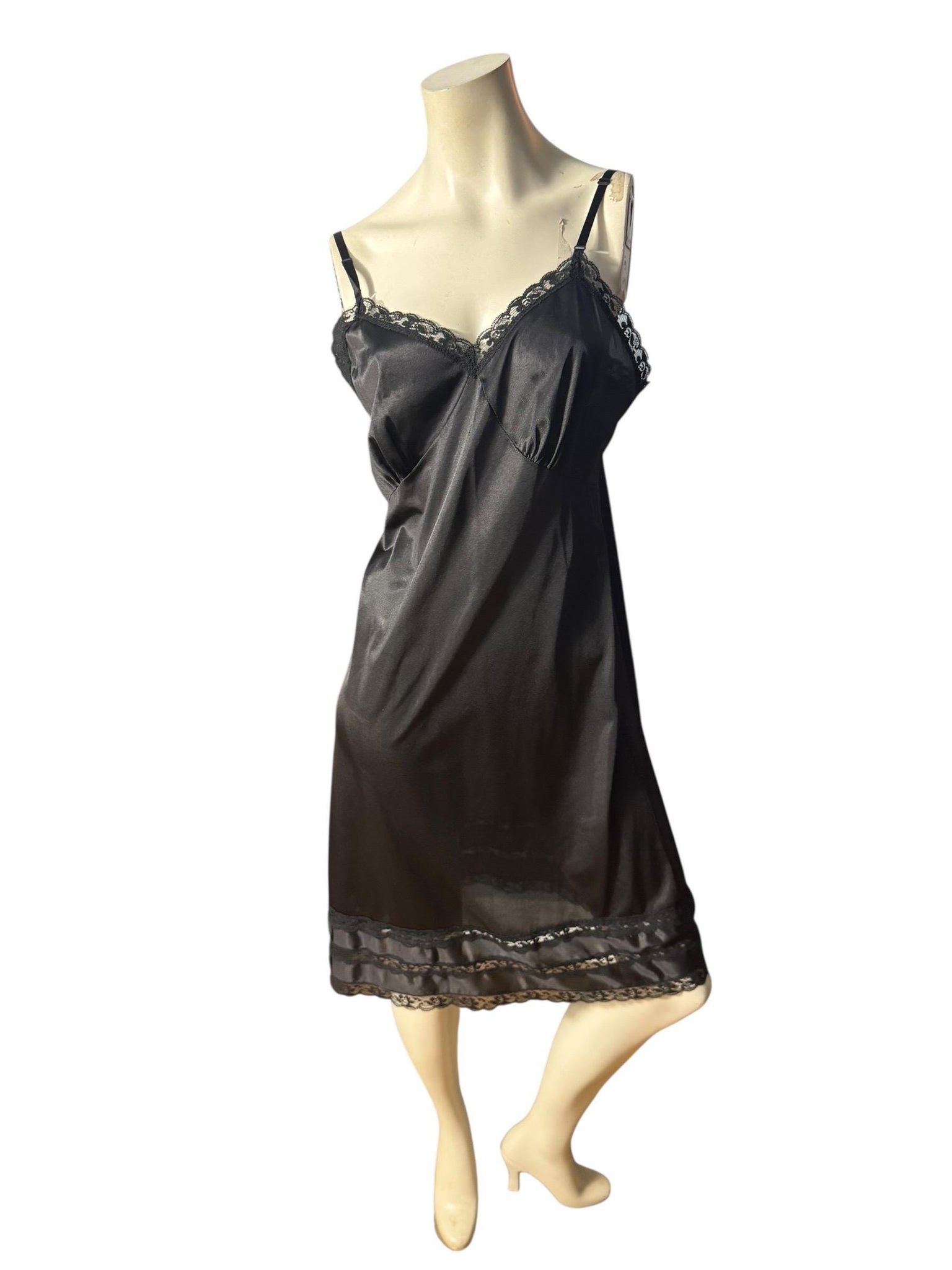 Vintage black full slip lingerie 38 Lady Manhattan