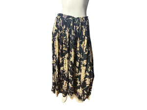 Vintage rayon full circle skirt M cotton India Basic Editions