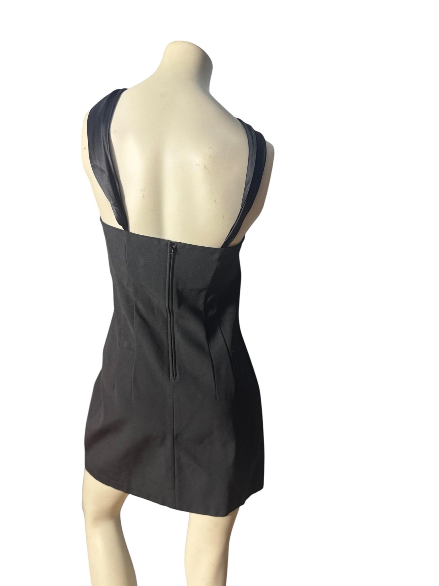 Vintage 80's black mini dress L Cache