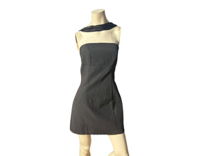 Vintage 80's black mini dress L Cache