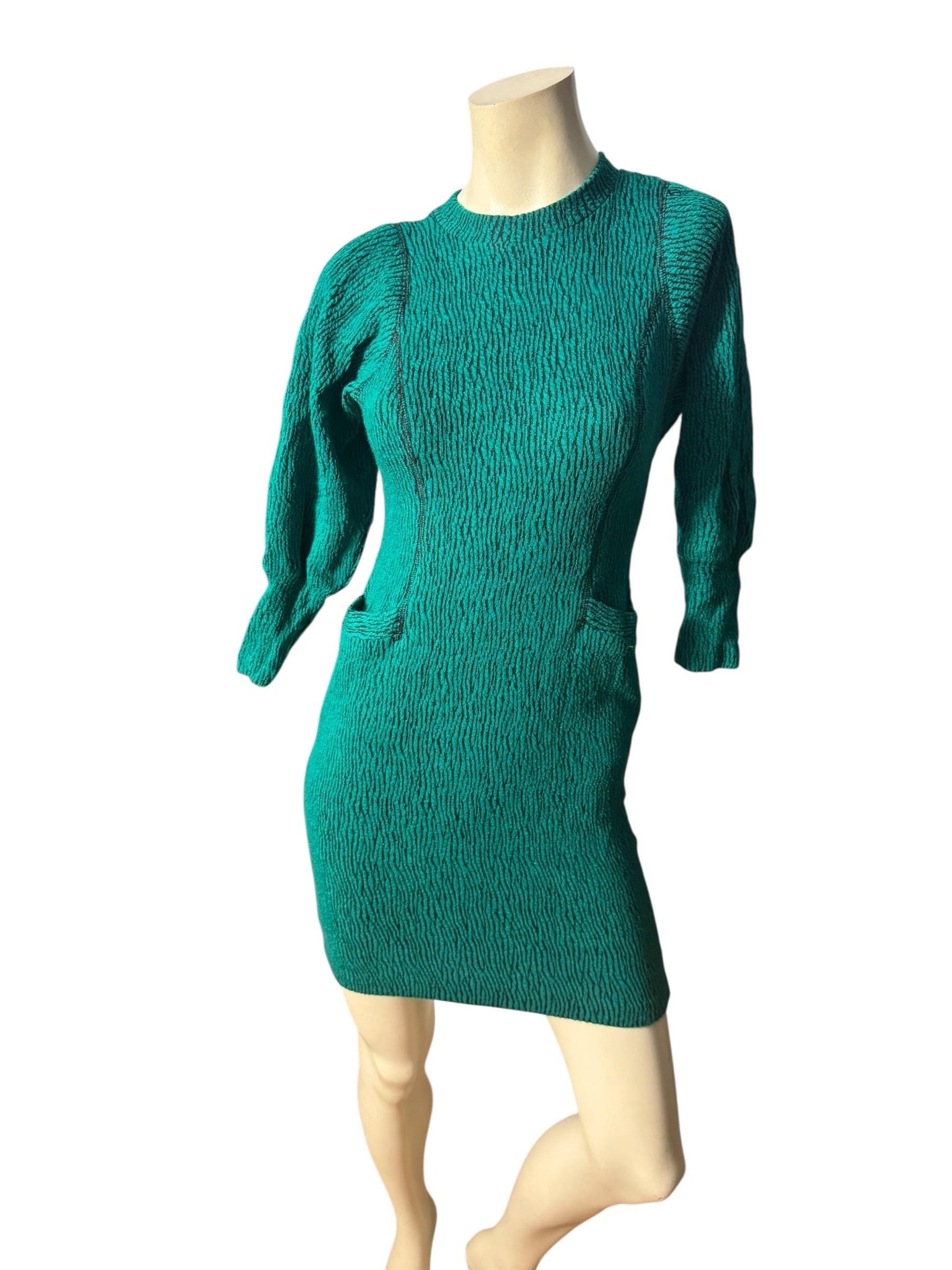 Vintage 80's green mini dress S Joni Blair