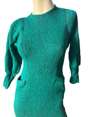 Vintage 80's green mini dress S Joni Blair