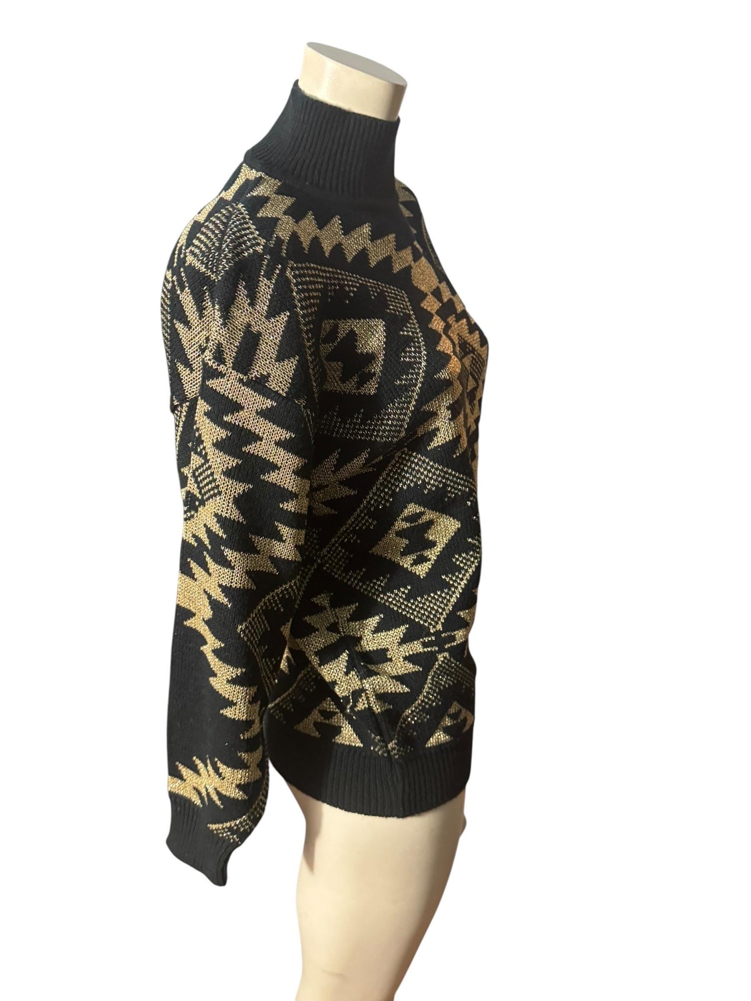 Vintage gold & black 80's sweater L GB