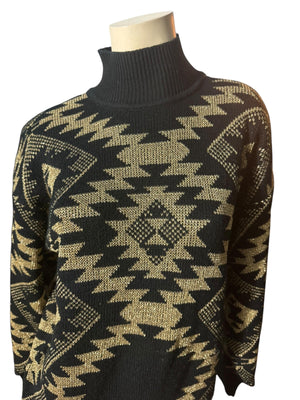 Vintage gold & black 80's sweater L GB