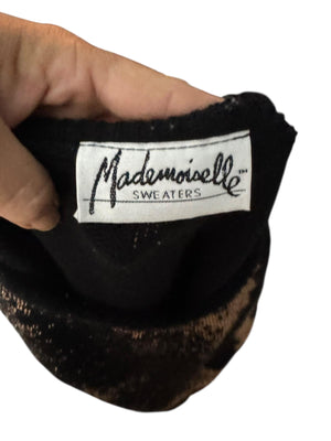 Vintage gold & black 80's sweater S Mademoiselle