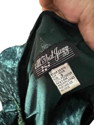 Vintage 80's green velour fitted dress S All That Jazz