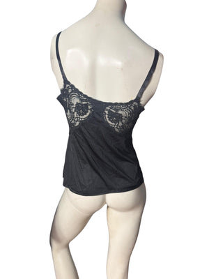 Vintage lingerie camisole black M Shadowline