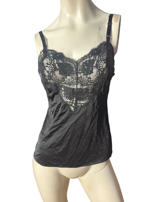 Vintage lingerie camisole black M Shadowline