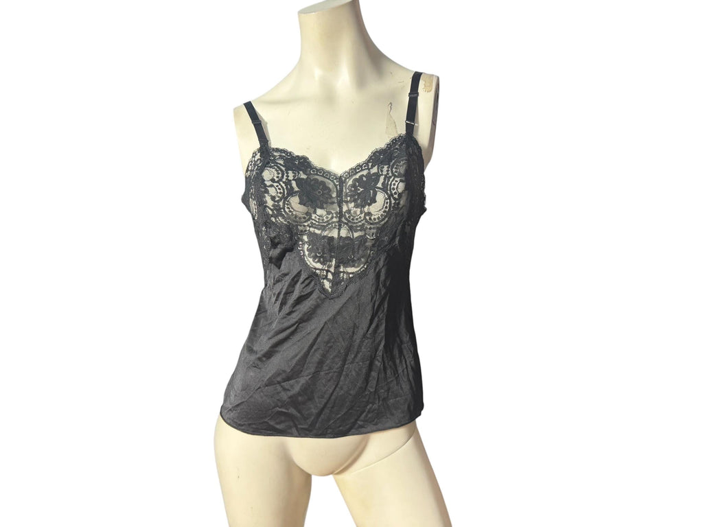 Vintage lingerie camisole black M Shadowline