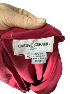 Vintage 80's red silk pant suit 10 Casual Corner