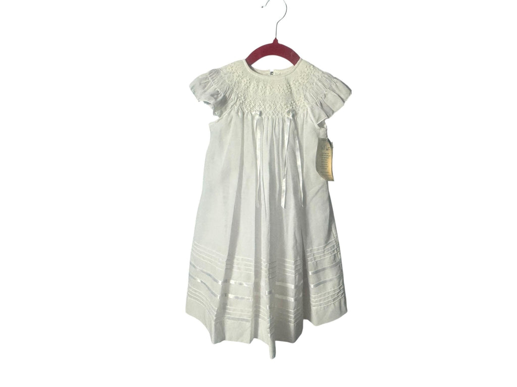 Vintage style white smocked baby dress 12 month Will Beth