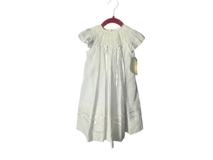 Vintage style white smocked baby dress 12 month Will Beth