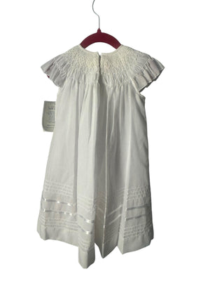 Vintage style white smocked baby dress 12 month Will Beth