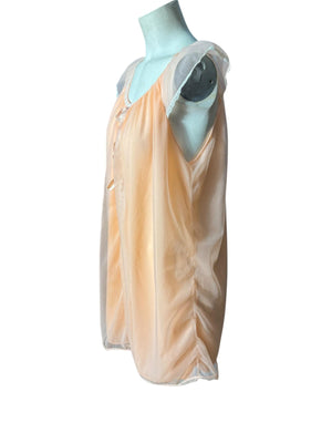 Vintage 60's peach babydoll nightgown L