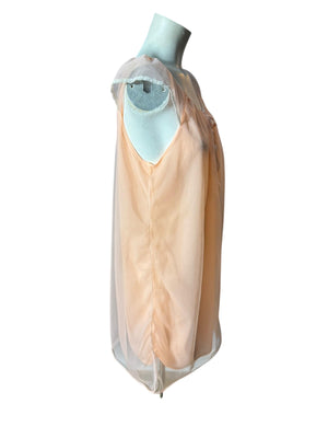 Vintage 60's peach babydoll nightgown L