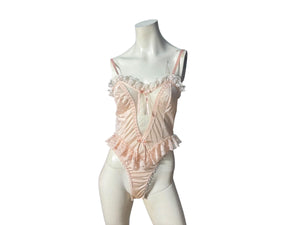 Vintage 80's pink teddy lingerie M Sears