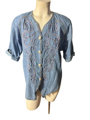 Vintage 80's blue pant suit 8 P Monique Fashions