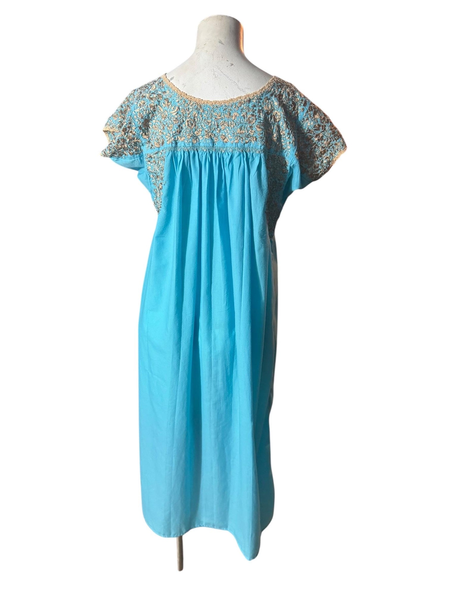 Vintage Mexican embroidered dress M L
