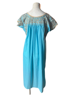 Vintage Mexican embroidered dress M L
