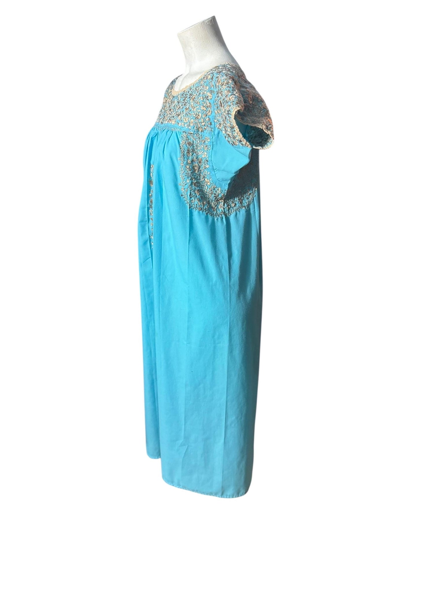 Vintage Mexican embroidered dress M L