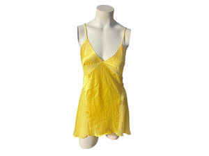 Vintage 80's yellow Victoria's Secret short nightgown S