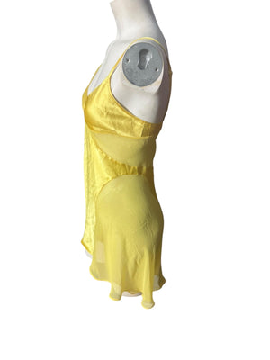 Vintage 80's yellow Victoria's Secret short nightgown S