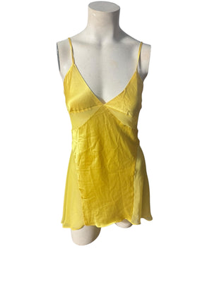 Vintage 80's yellow Victoria's Secret short nightgown S