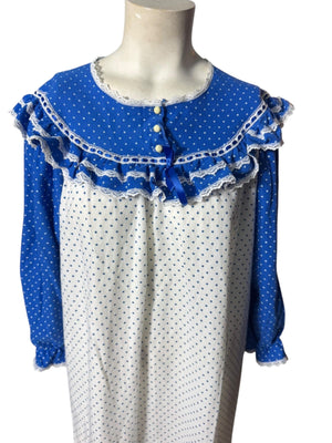 Vintage long flannel nightgown M Kingly