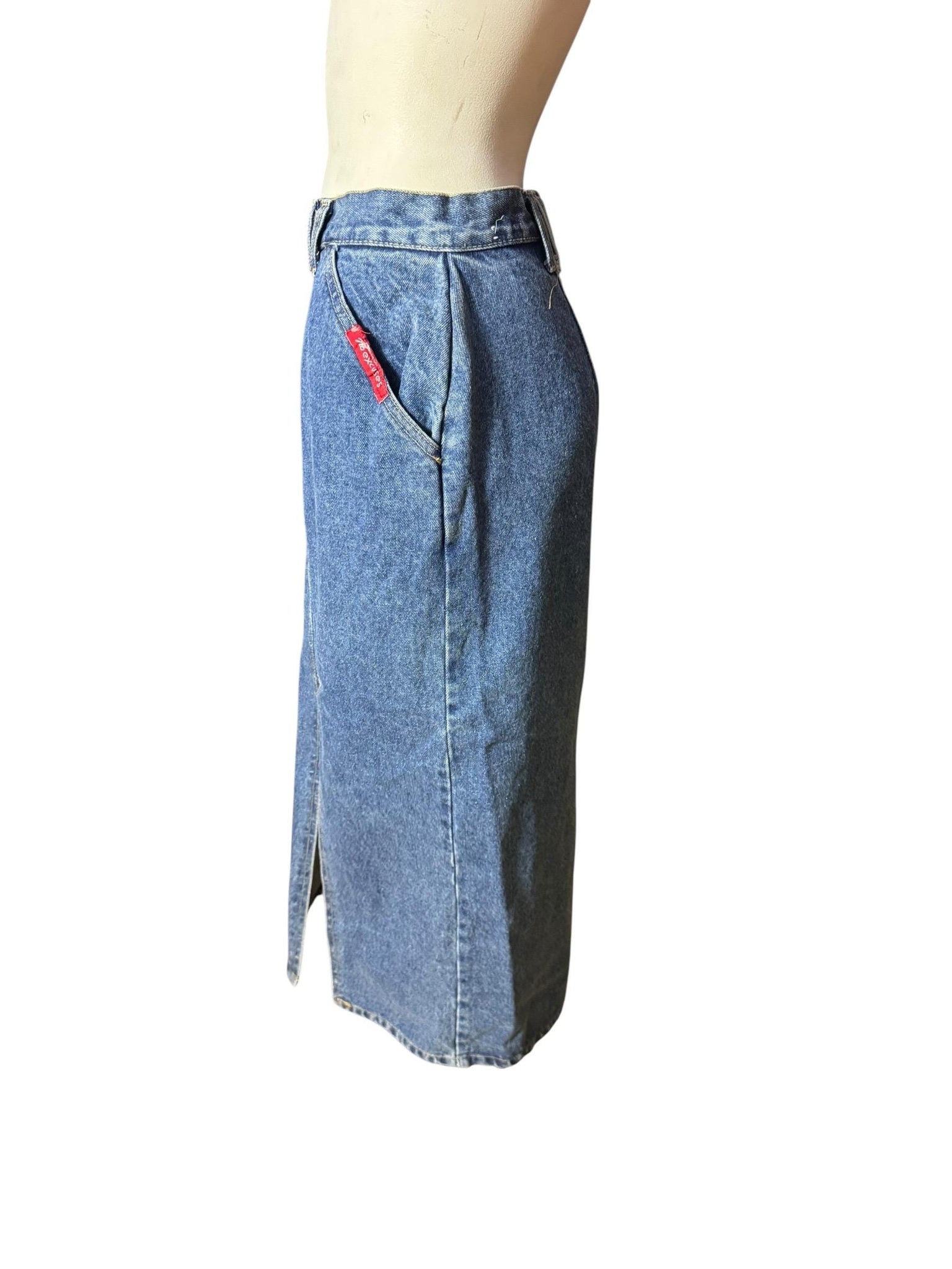 Vintage 80’s high waist stone washed jean skirt 11/12 No Excuses