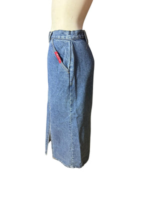 Vintage 80’s high waist stone washed jean skirt 11/12 No Excuses