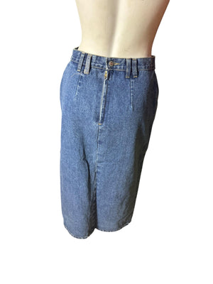 Vintage 80’s high waist stone washed jean skirt 11/12 No Excuses