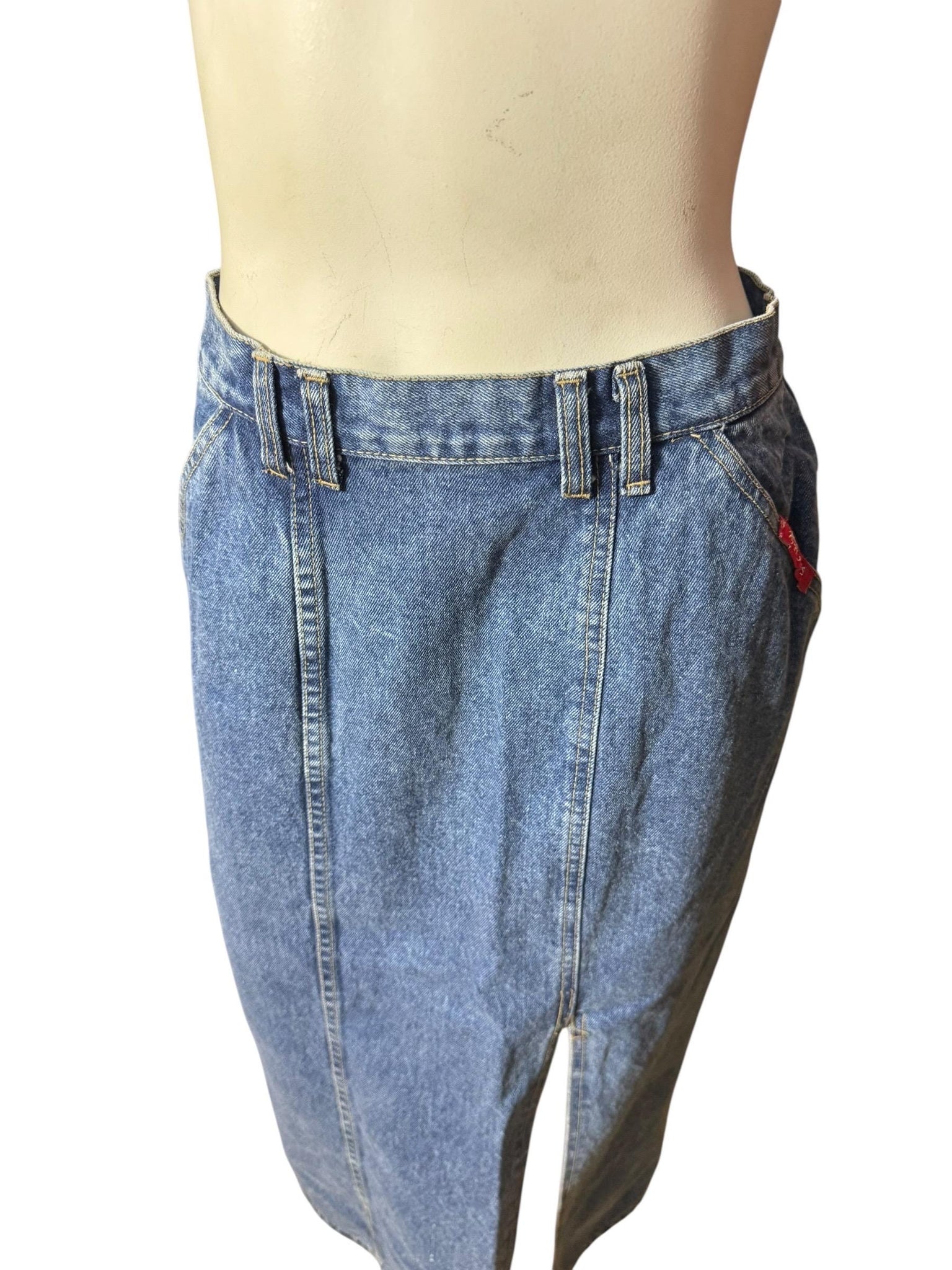 Vintage 80’s high waist stone washed jean skirt 11/12 No Excuses