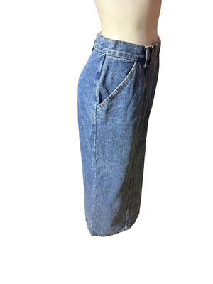 Vintage 80’s high waist stone washed jean skirt 11/12 No Excuses