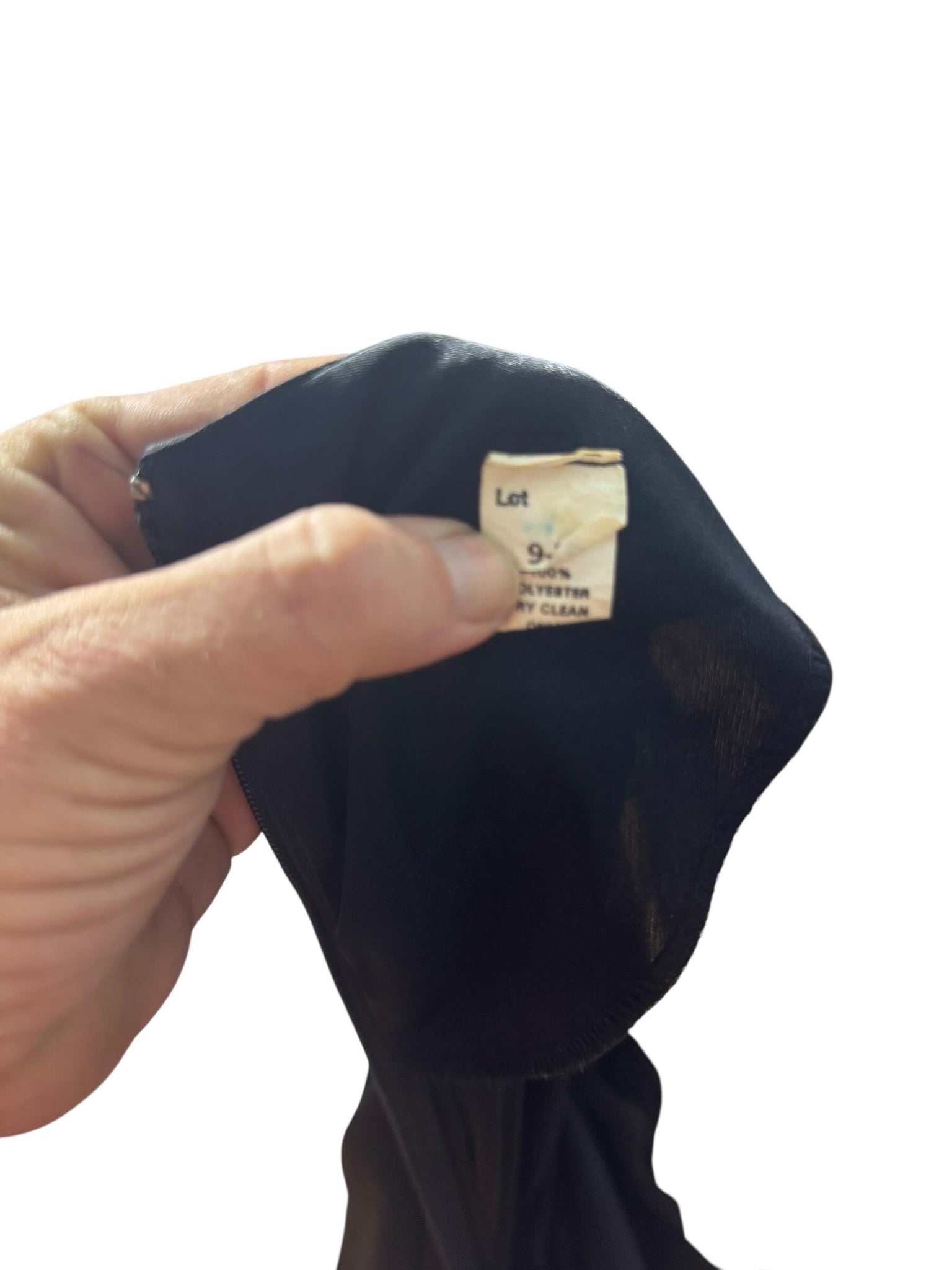 Vintage 80's draped black slinky M