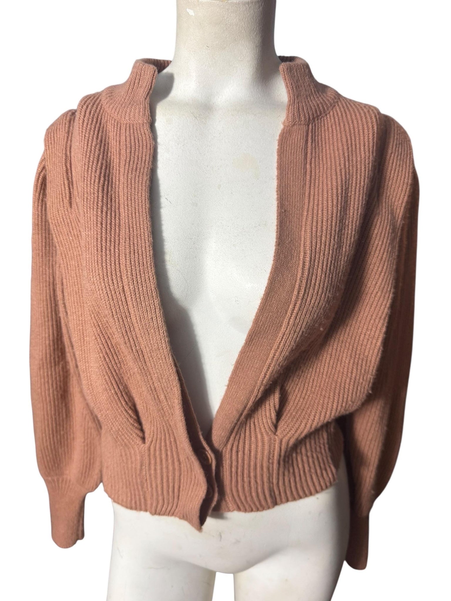 Vintage 80's tan sweater jacket S Side Effects