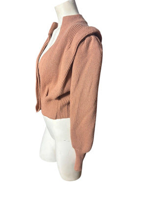 Vintage 80's tan sweater jacket S Side Effects