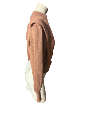 Vintage 80's tan sweater jacket S Side Effects