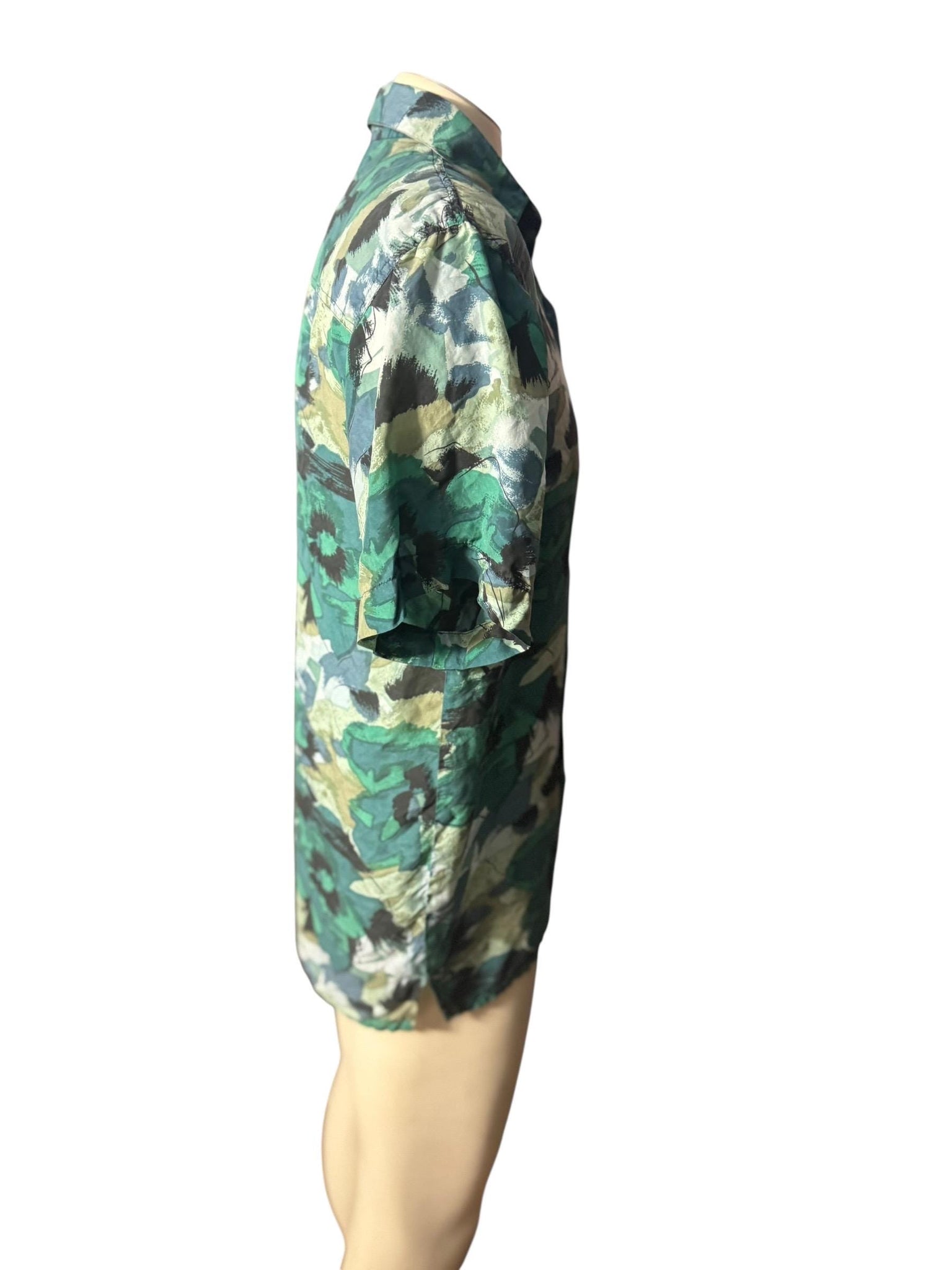 Vintage 80's silk men's shirt S Robert Stock
