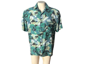 Vintage 80's silk men's shirt S Robert Stock