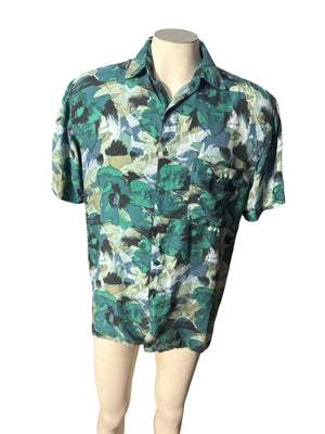 Vintage 80's silk men's shirt S Robert Stock