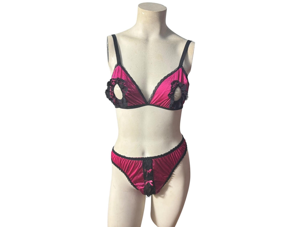 Vintage 80's lingerie set bra panties Darling S M